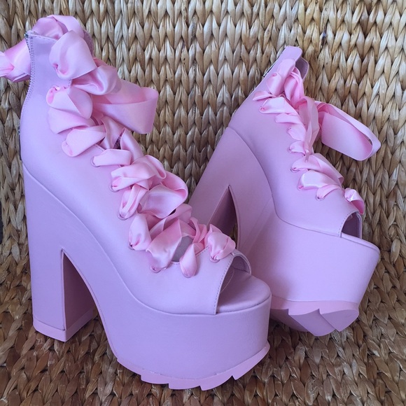 YRU Shoes | Bnib Pink Ballet Bae Platforms Heels | Poshmark